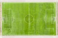 Soccer field with lines on grass. empty stadium without people. real football field aerial view Royalty Free Stock Photo