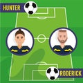 Soccer field with player positions Vector