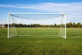 a soccer fields goal post and net detail Royalty Free Stock Photo