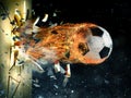 Soccer fireball power Royalty Free Stock Photo