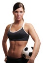 Soccer fitenss woman Royalty Free Stock Photo