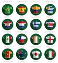 Soccer flag shirt icons