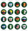 Soccer flag shirt icons