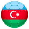 Soccer football with Azerbaijan flag 3d rendering