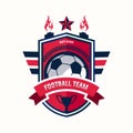 Soccer Football Badge Logo Design Templates | Sport Team Identity Vector Illustrations isolated on white Background Royalty Free Stock Photo