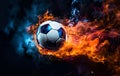 A Soccer Footballe Ball, Ablaze
