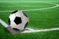 Soccer or football ball at the corner field Royalty Free Stock Photo