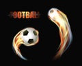 Soccer Football Ball On Fire With Smoke. Color Glow Vector Illustration Royalty Free Stock Photo