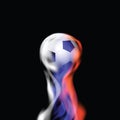 Soccer / Football Ball In Three Colors Smoke. Russian Flag.