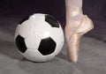 Soccer - Football and Ballet Shoe Royalty Free Stock Photo