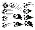 Soccer and football balls, vector