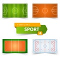 Soccer, football, basketball, volleyball, hockey - field template.