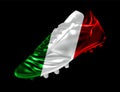 Soccer football boot with the flag of Italy printed on it Royalty Free Stock Photo