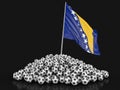 Soccer football with Bosnia and Herzegovina flag