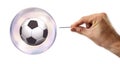 The soccer (football) bubble about to be exploited Royalty Free Stock Photo