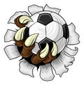 Soccer Football Ball Claw Cartoon Monster Hand Royalty Free Stock Photo