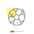 soccer football doodle line icon