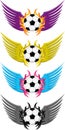 Soccer Football Emblems with Winged