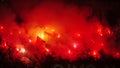 Soccer or football fans using pyrotechnics Royalty Free Stock Photo