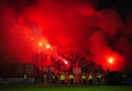 Soccer or football fans using pyrotechnics Royalty Free Stock Photo