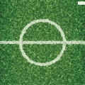 Soccer football field pattern and texture for background with center line. Vector Royalty Free Stock Photo