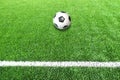 Soccer football field stadium grass line ball background Royalty Free Stock Photo