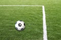 Soccer football field stadium grass line ball Royalty Free Stock Photo