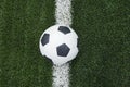 Soccer football field stadium grass line ball background Royalty Free Stock Photo