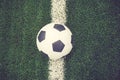 Soccer football field stadium grass line ball Royalty Free Stock Photo