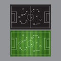 Soccer or football game strategy plan. Realistic blackboard. Vector illustration. Sport infographics element. Royalty Free Stock Photo