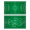 Soccer or football game strategy plan. Realistic blackboard. Vector illustration. Sport info graphics element. Royalty Free Stock Photo