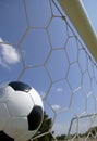 Soccer - Football in Goal Royalty Free Stock Photo