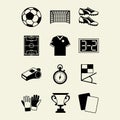 Soccer (football) icon set in flat design style Royalty Free Stock Photo