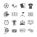 Soccer and Football icons. Sport game and Activity concept. Glyph and outlines stroke icons theme. Vector illustration graphic Royalty Free Stock Photo