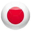 Soccer football with Japan flag 3d rendering