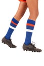 Soccer football legs knee socks and shoes or cleats