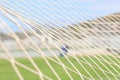 Soccer or football net background, view from behind the goal. Royalty Free Stock Photo