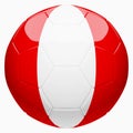 Soccer football with Peru flag 3d rendering