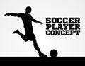 Soccer Football Player Concept Silhouette Royalty Free Stock Photo