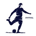 Soccer and Football Player Man logo vector. Silhouette Royalty Free Stock Photo