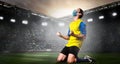 Soccer or football player in mask Royalty Free Stock Photo