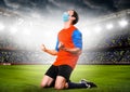 Soccer or football player in mask Royalty Free Stock Photo