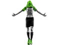 Soccer football player young happiness joy man silhouete Royalty Free Stock Photo