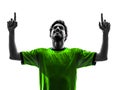 Soccer football player young happiness joy man silhouette Royalty Free Stock Photo