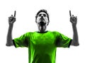 Soccer football player young happiness joy man silhouette Royalty Free Stock Photo