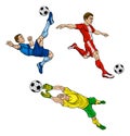 Cartoon Soccer Football Players