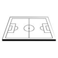 Soccer football playfield stadium cartoon in black and white