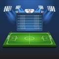 Soccer football scoreboard flat isometric vector 3d stadium