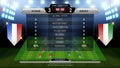 Soccer football scoreboard, Sport match Home Versus Away, Global stats broadcast graphic template