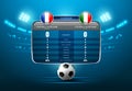 soccer football with scoreboard and spotlight Royalty Free Stock Photo